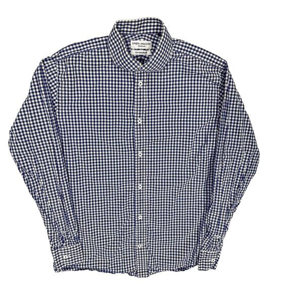Spier & Mackay Dress Shirt Handmade Contemporary Check Cotton 15.5 Medium - Picture 1 of 10